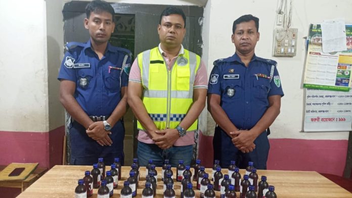 শমসেরনগরে ৪০ বোতল ফে'ন্সি'ডি'ল উদ্ধার