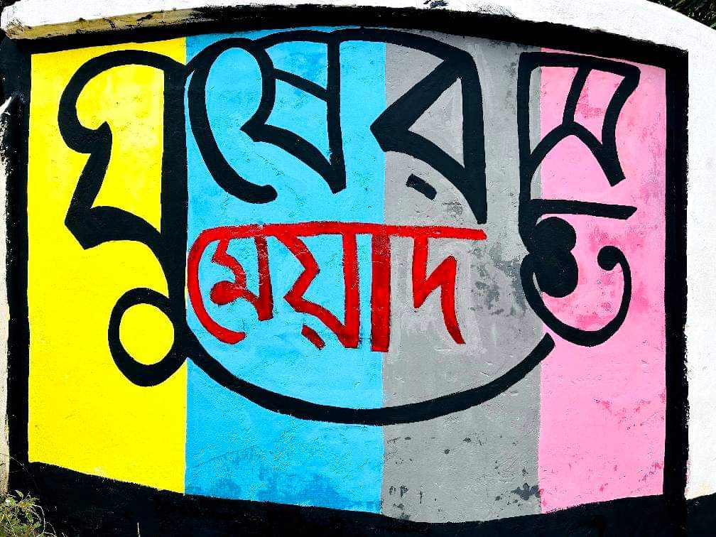 চরভদ্রাসনে আলপনা আর দৃষ্টিনন্দন ক্যালিগ্রাফিতে দেখা দিয়েছে নতুনত্বের ছোঁয়া