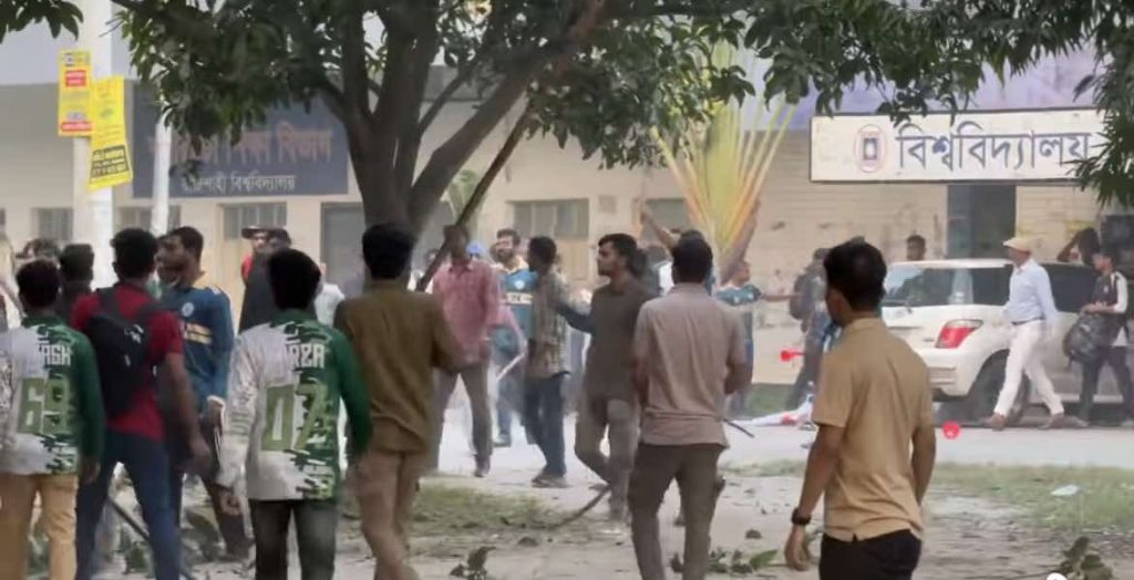 রাজশাহী বিশ্ববিদ্যালয়ে ফুটবল খেলাকে কেন্দ্র করে সংঘর্ষ
