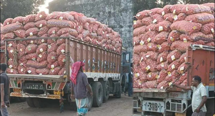 হিলি স্থলবন্দরে একদিনেই ১৮শ' টন আলু আমদানি