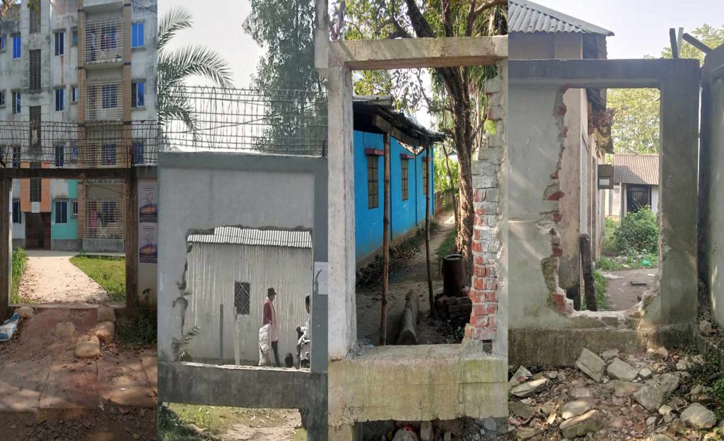 নজরুল বিশ্ববিদ্যালয়ের সীমানা প্রাচীর নির্মাণে স্থানীয়দের বাঁধা