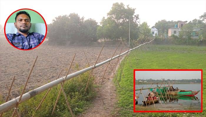 প্রশাসনকে ম্যানেজ করে কৃষি জমির ওপর দিয়ে বিএনপি নেতার ড্রেজার পাইপ