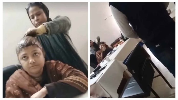 মনোহরদীতে সরকারী চেম্বারে বসে চিকিৎসকের রুপচর্চার অভিযোগ