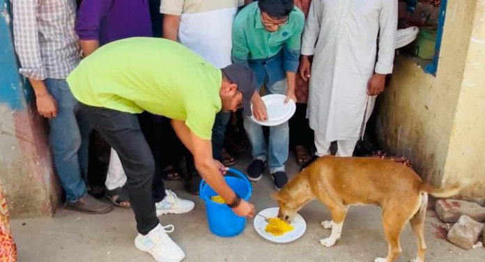 ফাঁকা ক্যাম্পাসে প্রাণীদের খাদ্যসংকট মোকাবিলায় এগিয়ে এসেছে বাকৃবি ছাত্রদল