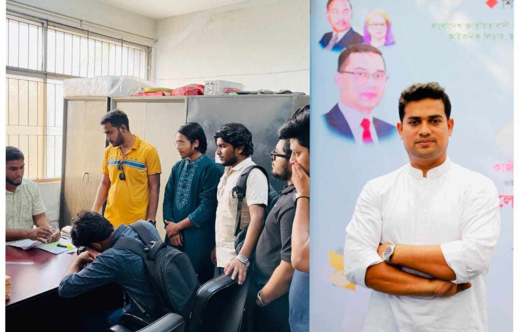 অর্থ অভাবে ভর্তি না হতে পারা শিক্ষার্থীর পাশে জবি ছাত্রদল নেতা বাসিত