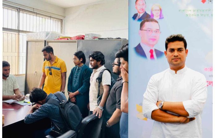 অর্থ অভাবে ভর্তি না হতে পারা শিক্ষার্থীর পাশে জবি ছাত্রদল নেতা বাসিত